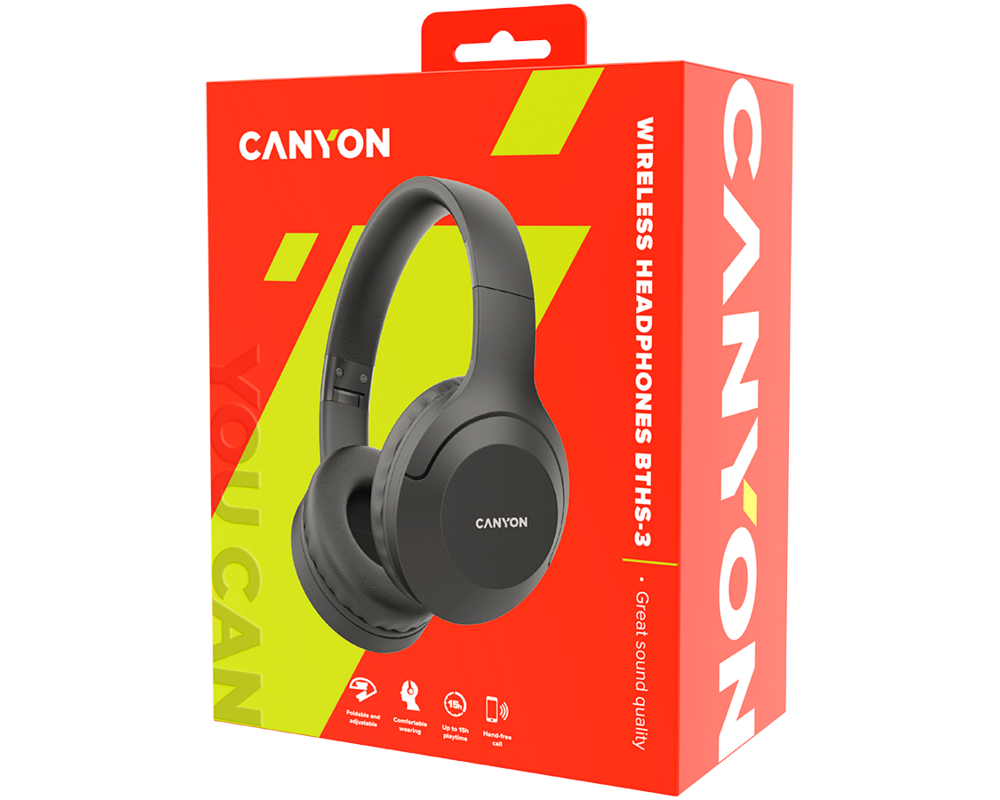 Слушалки CANYON headset BTHS-3 Black 5