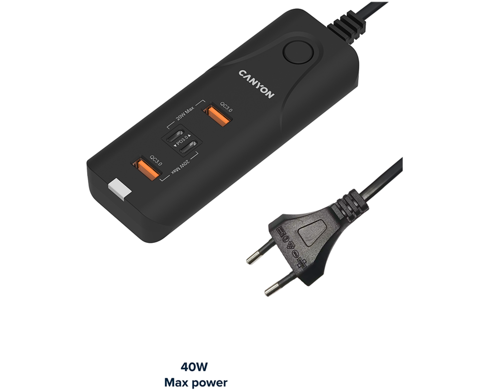 Зарядно CANYON H-10 PD 20W QC 3.0 18W 2USB-A 2US... 4