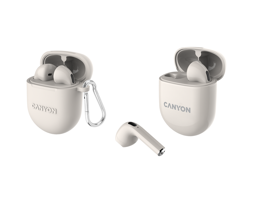 Слушалки CANYON headset TWS-6 Beige 2