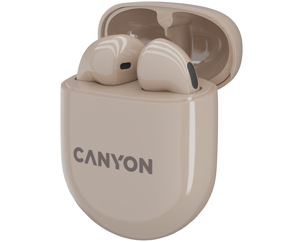 Слушалки CANYON headset TWS-6 Beige 20