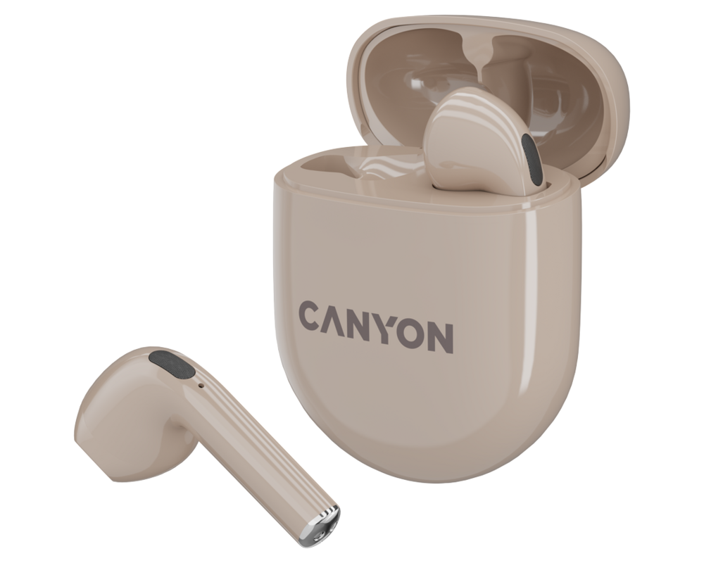 Слушалки CANYON headset TWS-6 Beige 21