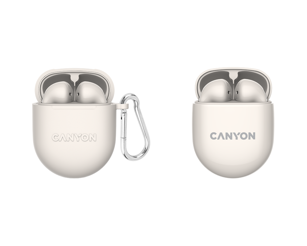 Слушалки CANYON headset TWS-6 Beige