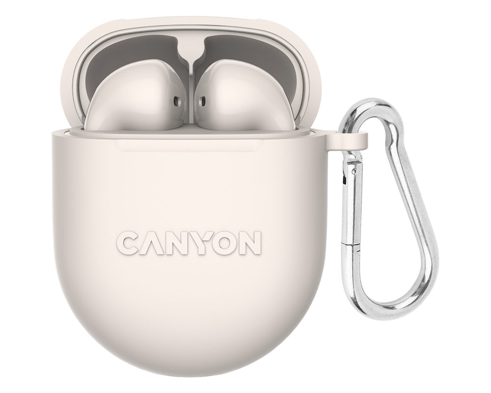 Слушалки CANYON headset TWS-6 Beige 18