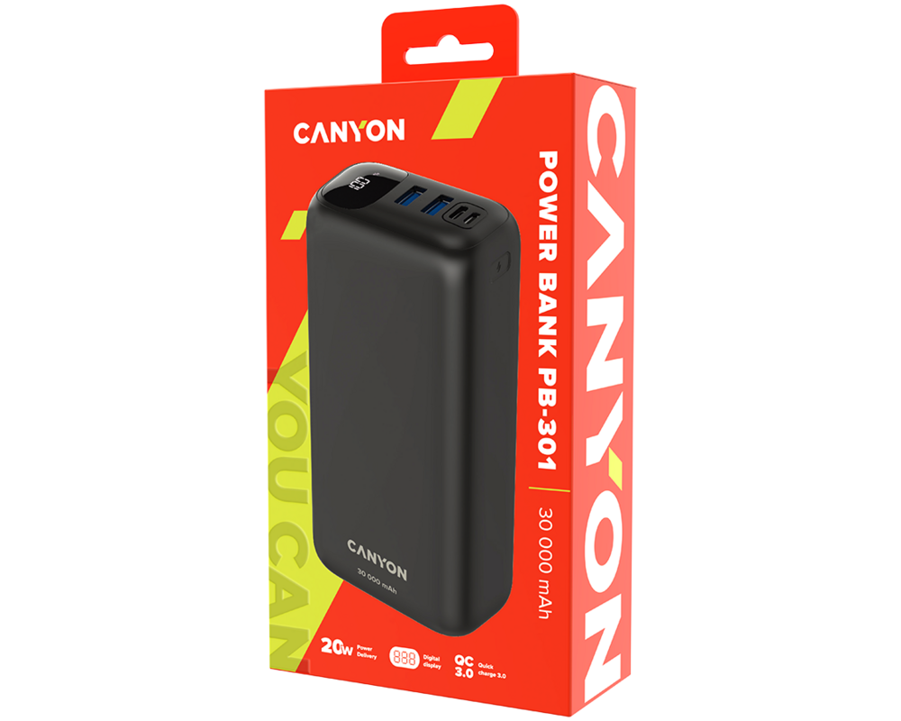 Външна батерия CANYON power bank PB-301 LED 30000 mAh P... 4