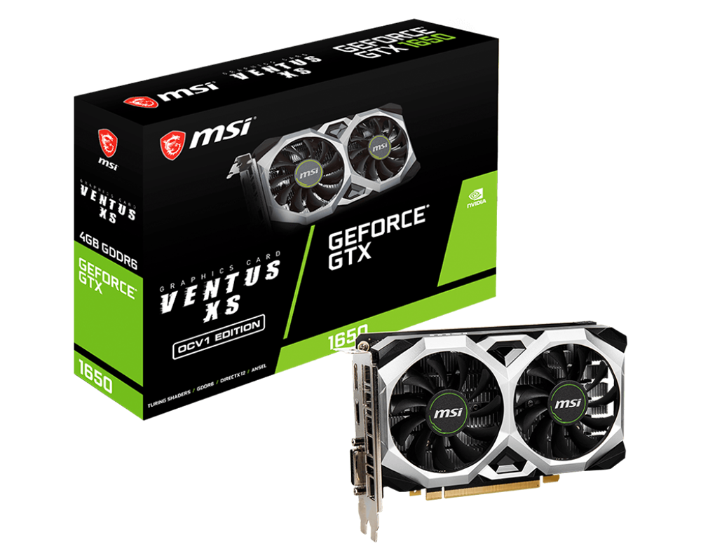 Видеокарта MSI GeForce GTX 1650 D6 VENTUS XS OCV1 4GB GDDR6 2