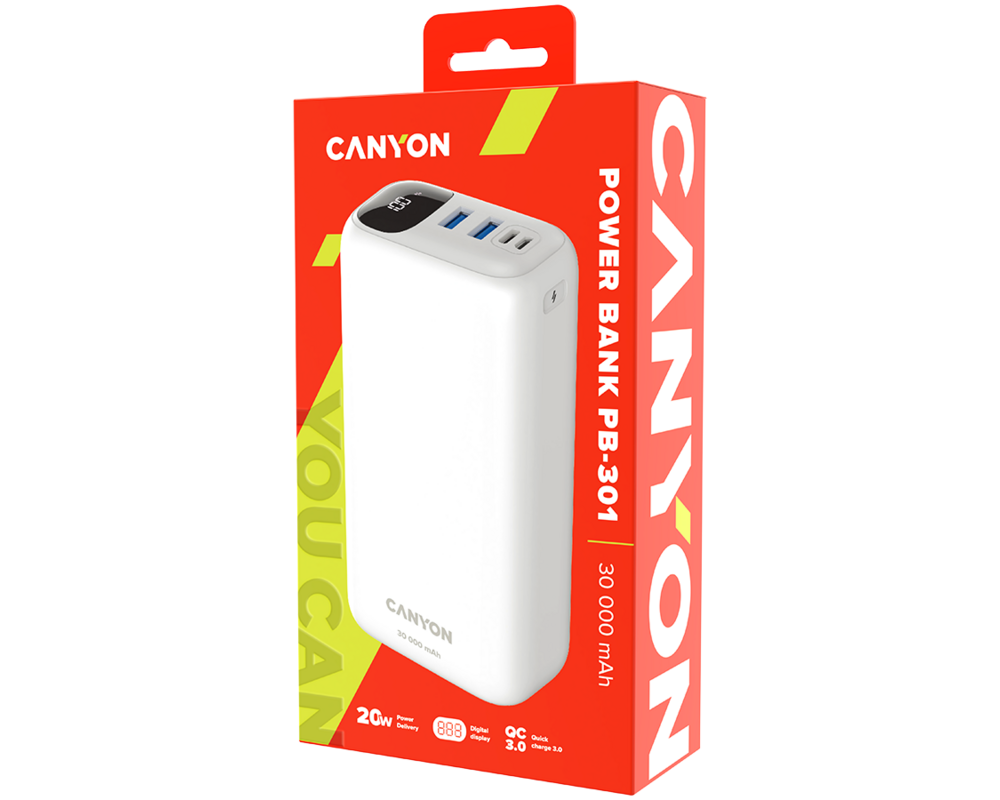 Външна батерия CANYON power bank PB-301 LED 30000 mAh P... 4