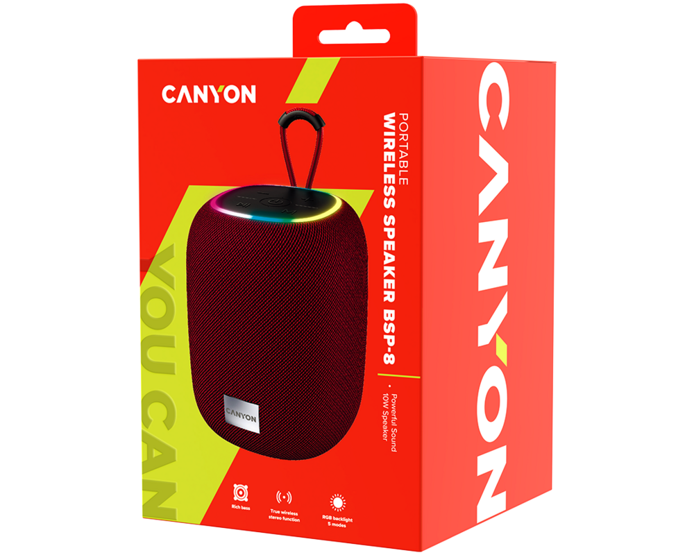 Тонколони CANYON speaker BSP-8 10W Red 4