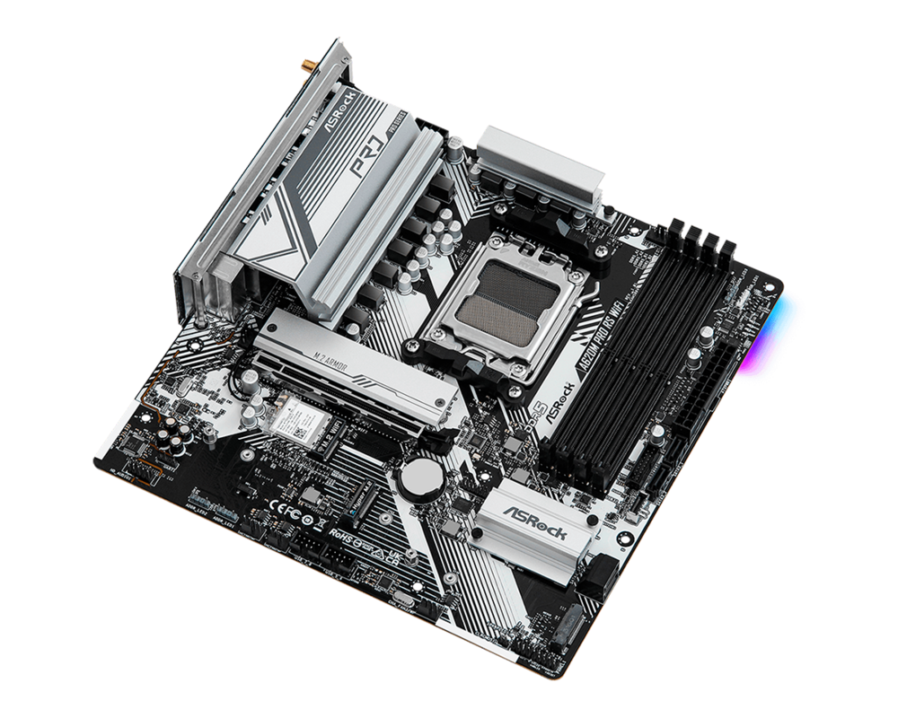 Дънна платка ASROCK A620M Pro RS WiFi, Socket AM5, mATX, 4xDDR5 8