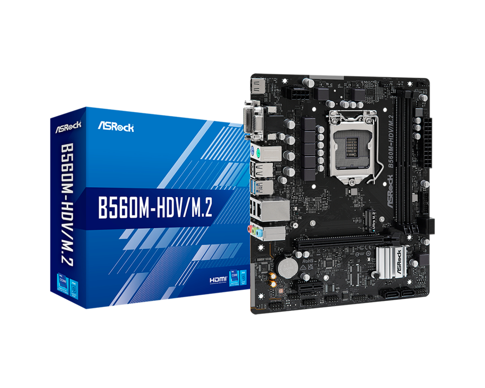 Дънна платка ASRock B560M-HDV/M.2, socket 1200, mATX, PCIe 4.0 6