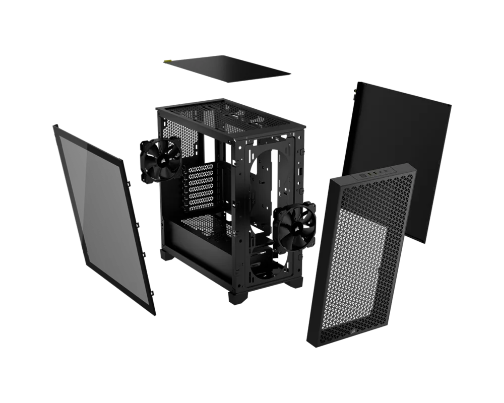 Кутия Corsair 3000D Airflow Mid Tower, Tempered Glass, Черна 3