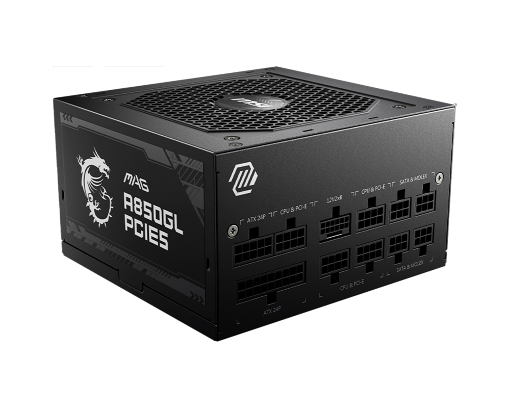 Захранване MSI MAG A850GL PCIE5, 850W, 80+ Gold 2