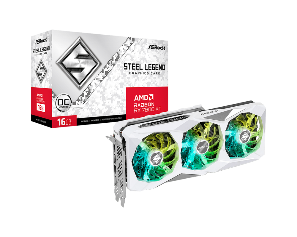 Видеокарта ASRock Radeon RX 7800 XT Steel Legend OC 16GB GDDR6 13