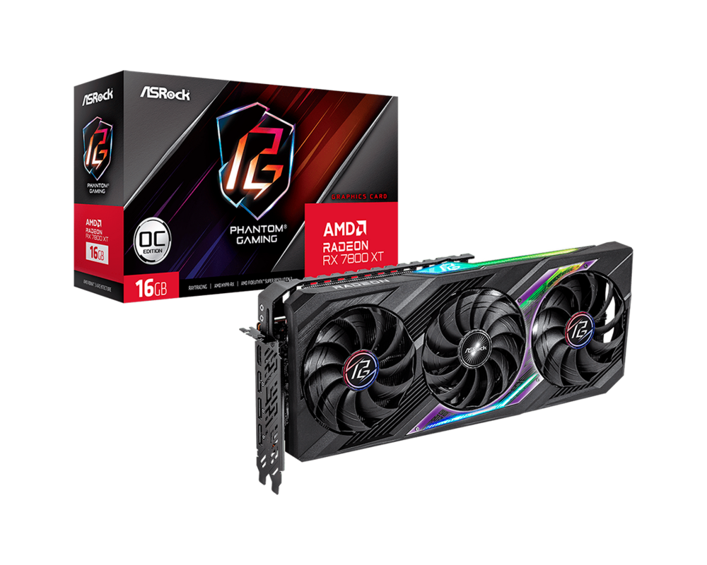 Видеокарта ASRock Radeon RX 7800 XT Phantom Gaming OC 16GB GDDR6 13