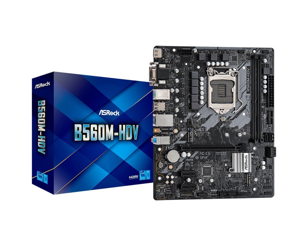 Дънна платка ASROCK B560M-HDV LGA 1200 DDR4 4xSATA 2xM.2 mATX MB 6