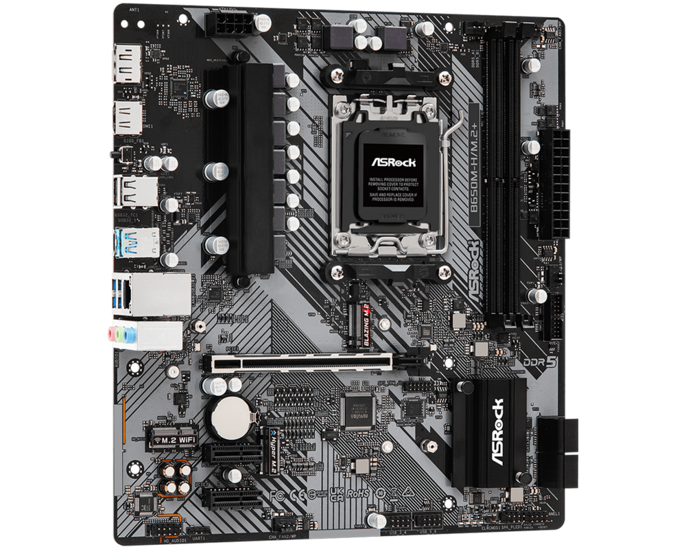 Дънна платка ASROCK B650M-H/M.2+, Socket AM5, 2xDDR5 13