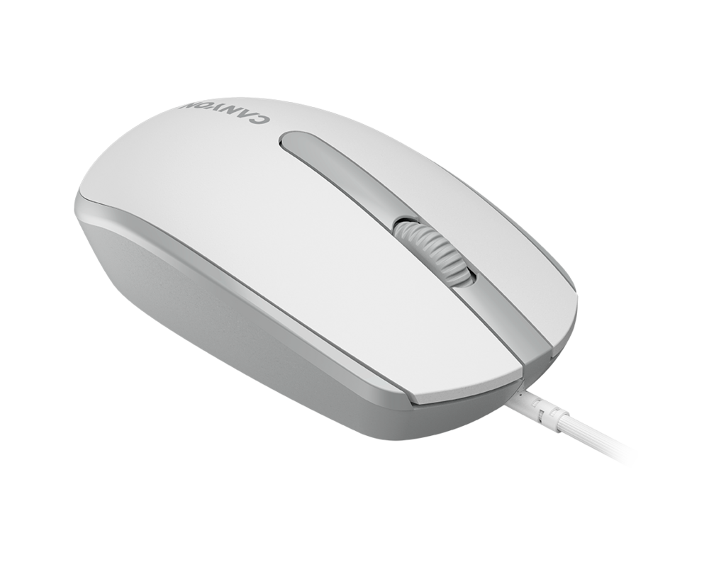 Мишка CANYON mouse M-10 Wired White Grey 3
