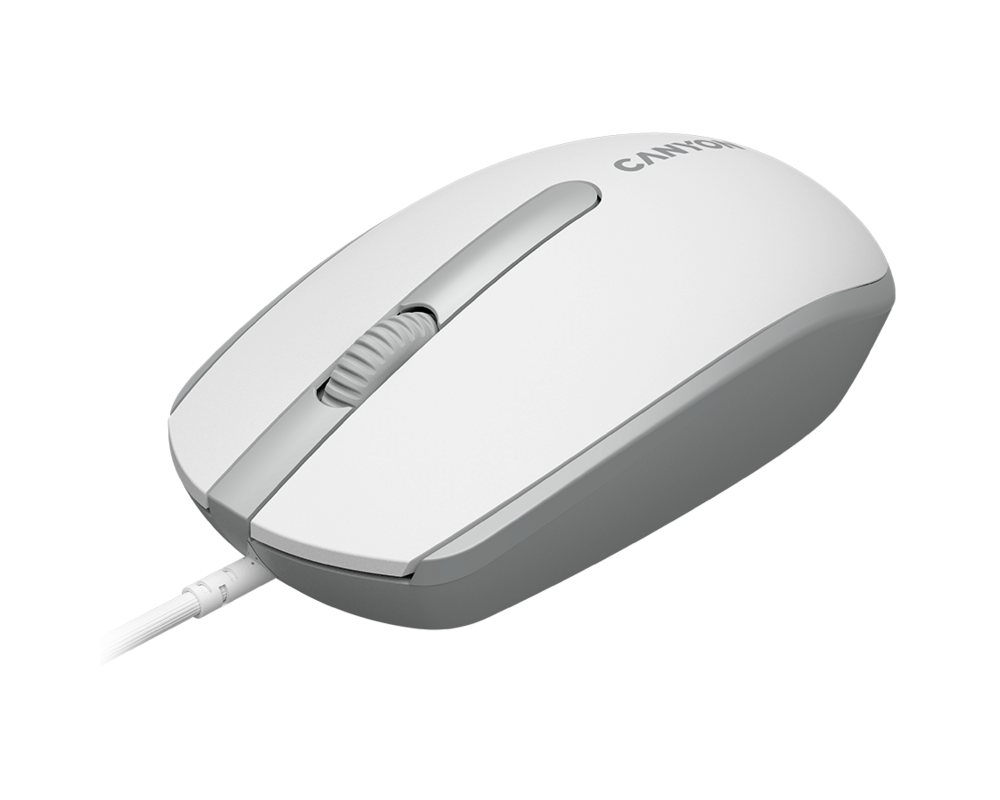 Мишка CANYON mouse M-10 Wired White Grey 2