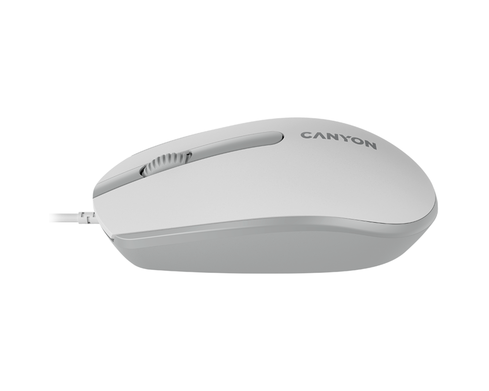 Мишка CANYON mouse M-10 Wired White Grey 5