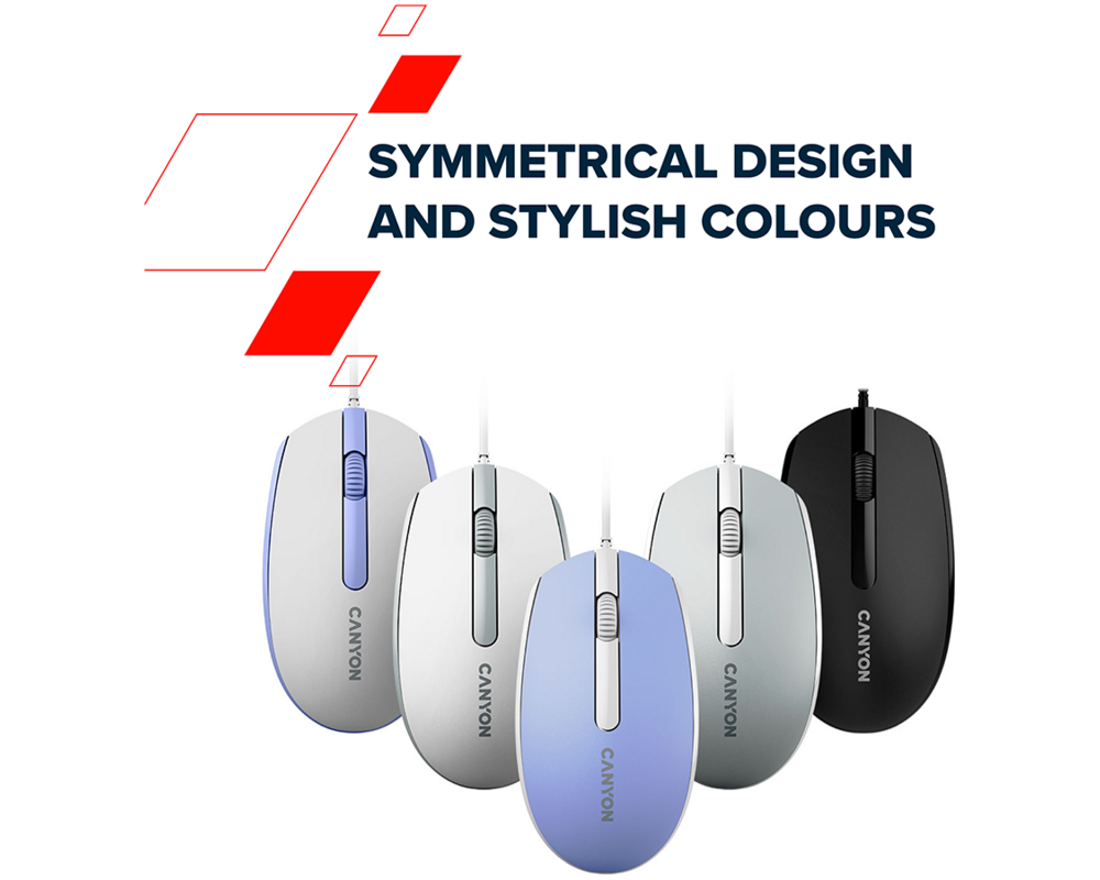 Мишка CANYON mouse M-10 Wired Lavender 7