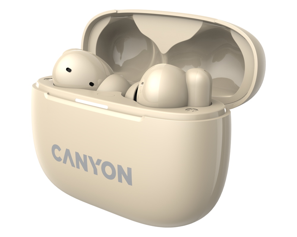 Слушалки CANYON headset OnGo TWS-10 ANC+ENC Beige 4