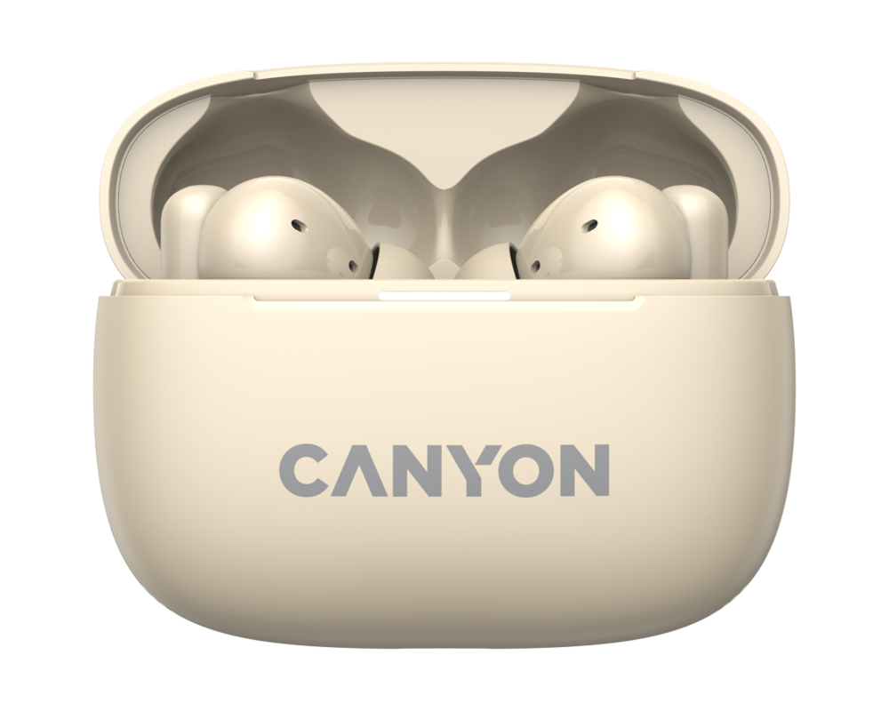 Слушалки CANYON headset OnGo TWS-10 ANC+ENC Beige 2