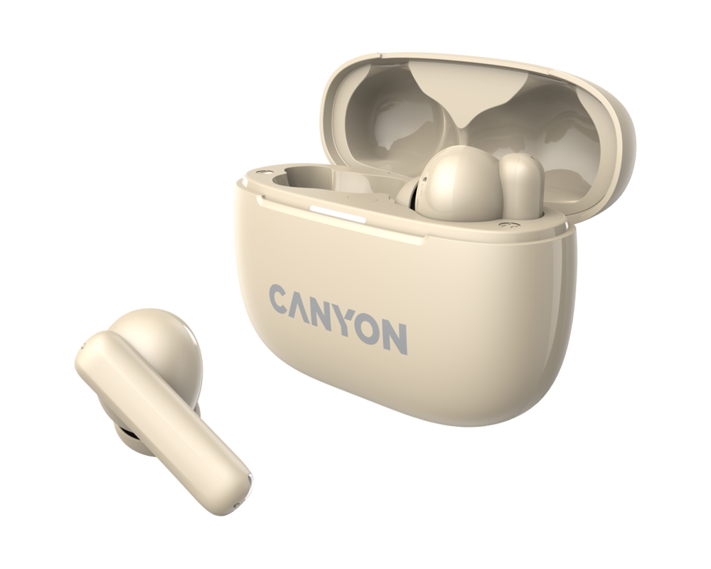 Слушалки CANYON headset OnGo TWS-10 ANC+ENC Beige 3
