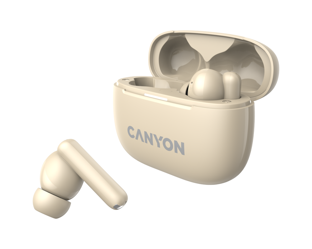 Слушалки CANYON headset OnGo TWS-10 ANC+ENC Beige 5