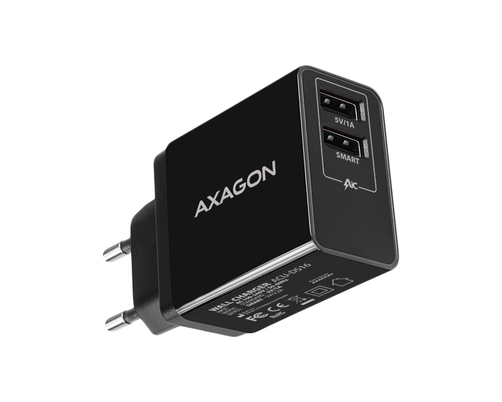 Зарядно Axagon Dual <240V / 2x port 5V-2.2A + 5V...