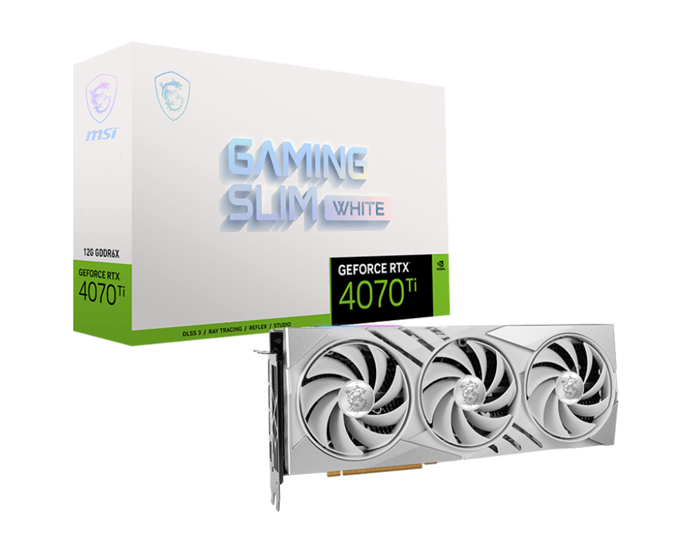 Видеокарта MSI Nvidia GeForce RTX 4070 Ti GAMING SLIM WHITE 12G 4