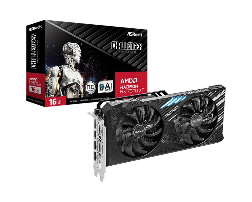 Видеокарта ASROCK AMD RADEON RX 7600 XT Challenger 16GB OC GDDR6 6