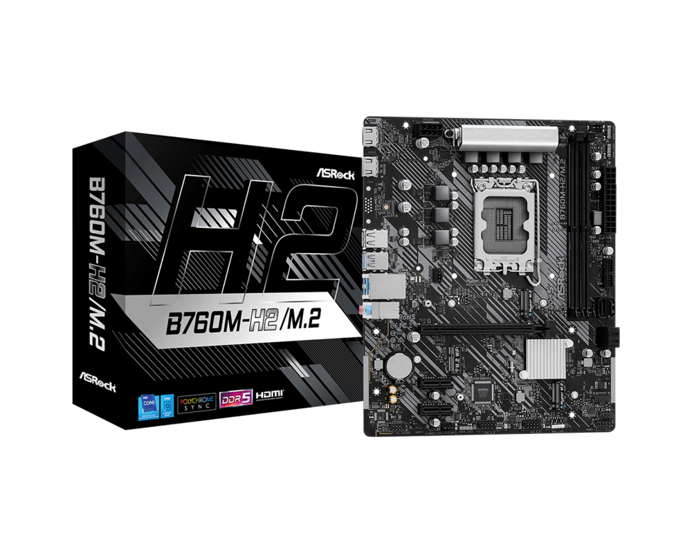 Дънна платка ASROCK B760M-H2/M.2 /D5/1700 6