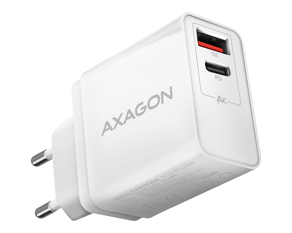 Зарядно AXAGON ACU-PQ22W QC3.0 + USB-C PD