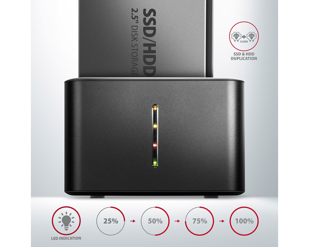 Докинг станция AXAGON ADSA-D25 USB 3.2 Gen 1 - 2x SATA... 3