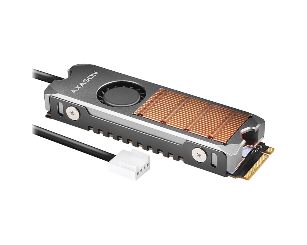 Аксесоар за съхранение AXAGON CLR-M2FAN active fan - M.2 SSD 2