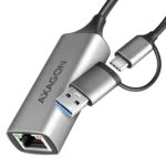 <span>Адаптери</span> AXAGON ADE-TXCA USB-C USB3.2 Gen 1 + USB-A reduction- Gigabit Ethernet 10/100/1000 Adapter <span class='catalog-num-in-name'>ADE-TXCA</span> - 