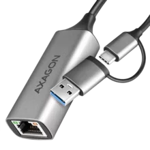  AXAGON ADE-TXCA USB-C USB3.2 Gen 1 + USB-A reduction- Gigabit Ethernet 10/100/1000 Adapter 703440 ADE-TXCA на топ цена - PIC.bg