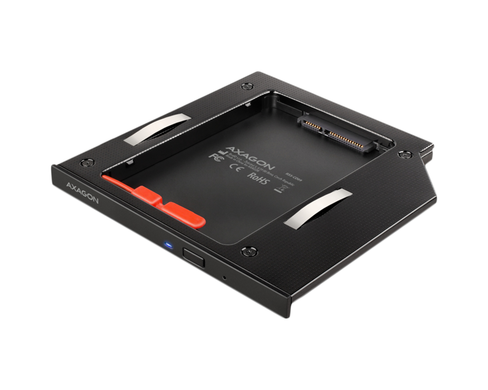 Адаптери AXAGON RSS-CD09 2.5" SSD/HDD caddy into DVD slot