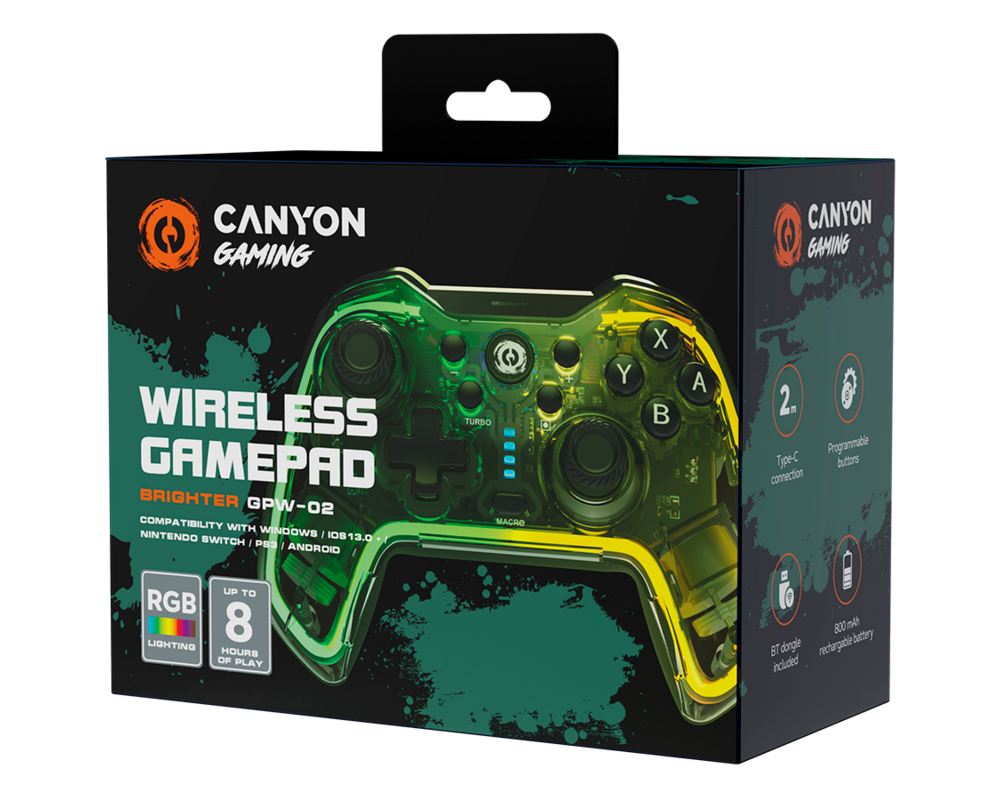 Джойстици и Геймпадове CANYON gamepad Brighter GPW-02 BT+Dongle... 5