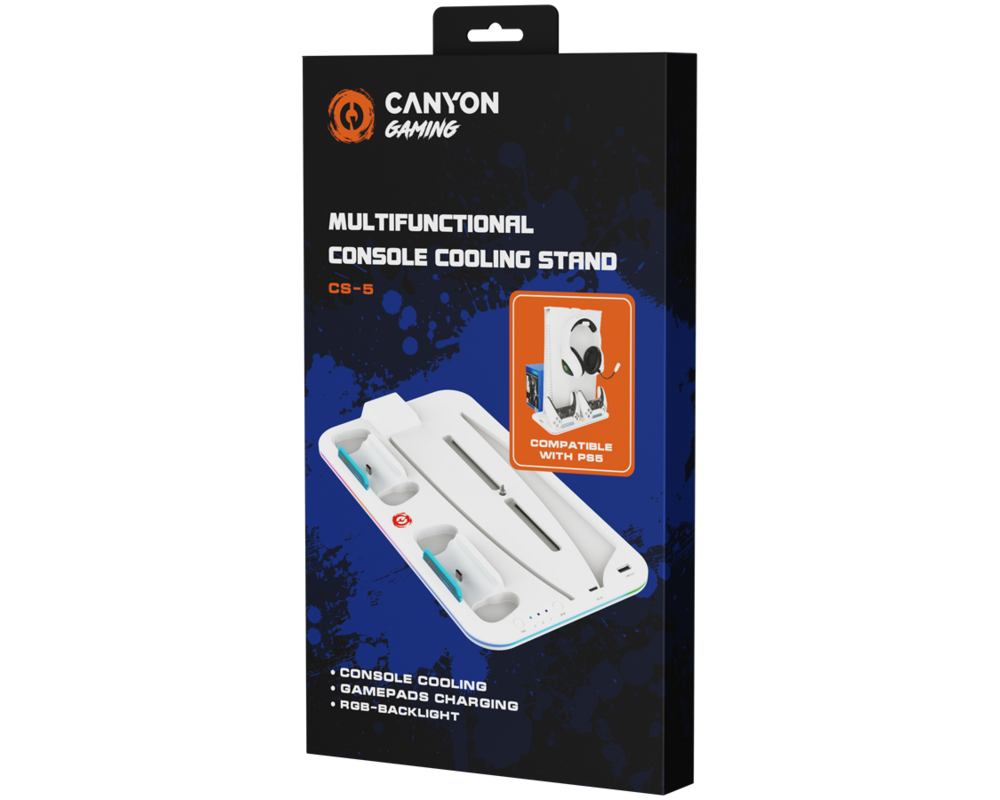 Джойстици и Геймпадове CANYON cooling stand CS-5 RGB PS5 Charge... 4