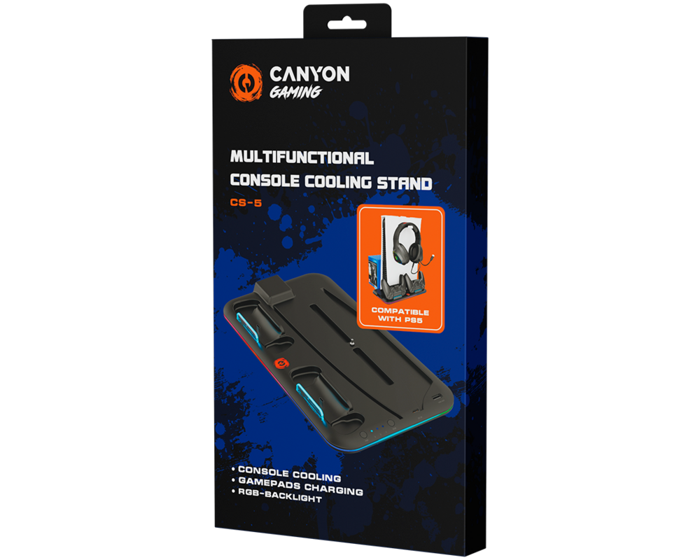 Джойстици и Геймпадове CANYON cooling stand CS-5 RGB PS5 Charge... 4