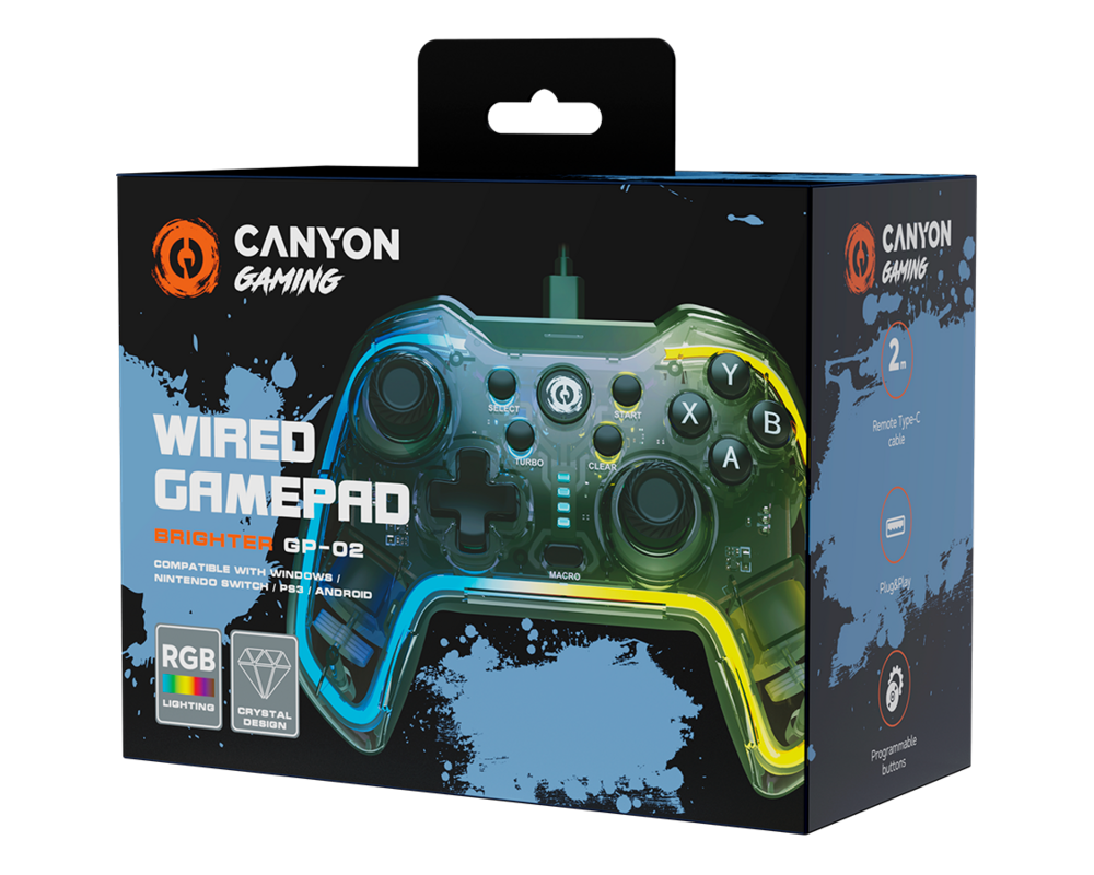 Джойстици и Геймпадове CANYON gamepad Brighter GP-02 Wired Crys... 5