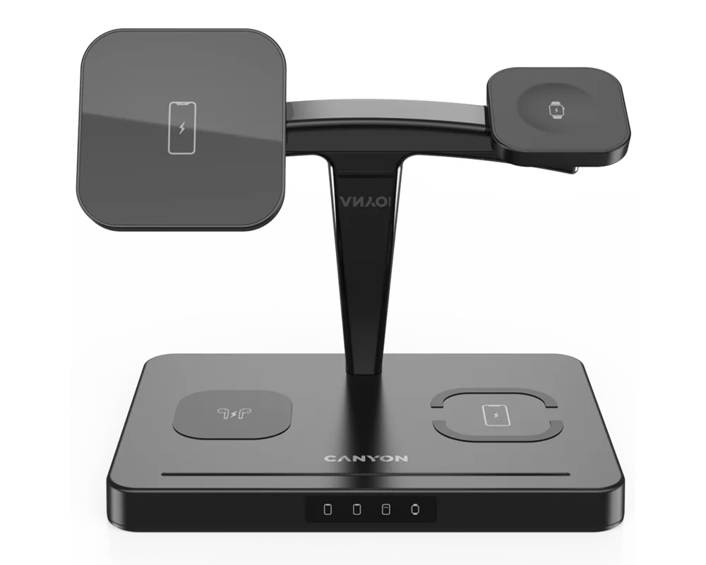 Зарядно CANYON wireless WS-404 15W 4in1 Black 2
