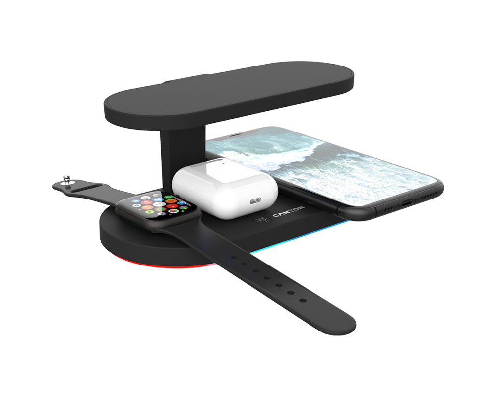 Зарядно CANYON wireless WS-501 15W 5in1 UV Black 7