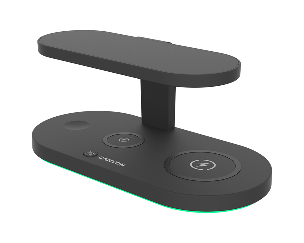 Зарядно CANYON wireless WS-501 15W 5in1 UV Black 2