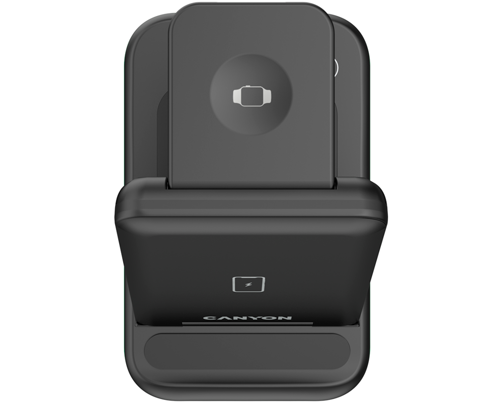 Зарядно CANYON wireless WS-304 15W 2in1 Black 3