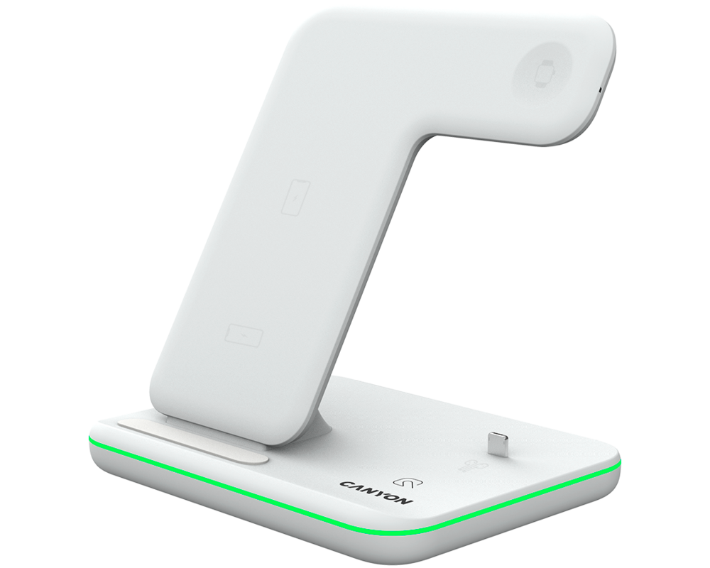 Зарядно CANYON wireless WS-302 15W 3in1 Black 3