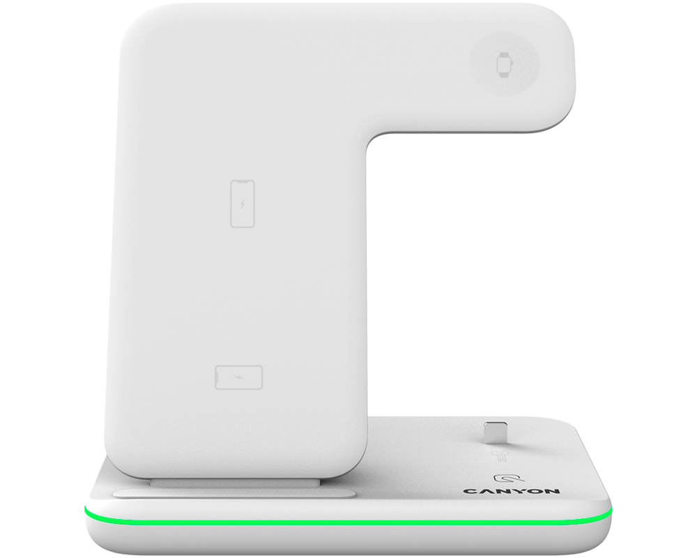 Зарядно CANYON wireless WS-302 15W 3in1 Black 2