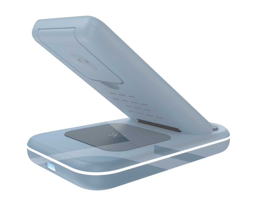 Зарядно CANYON wireless WS-304 15W 2in1 Blue 5