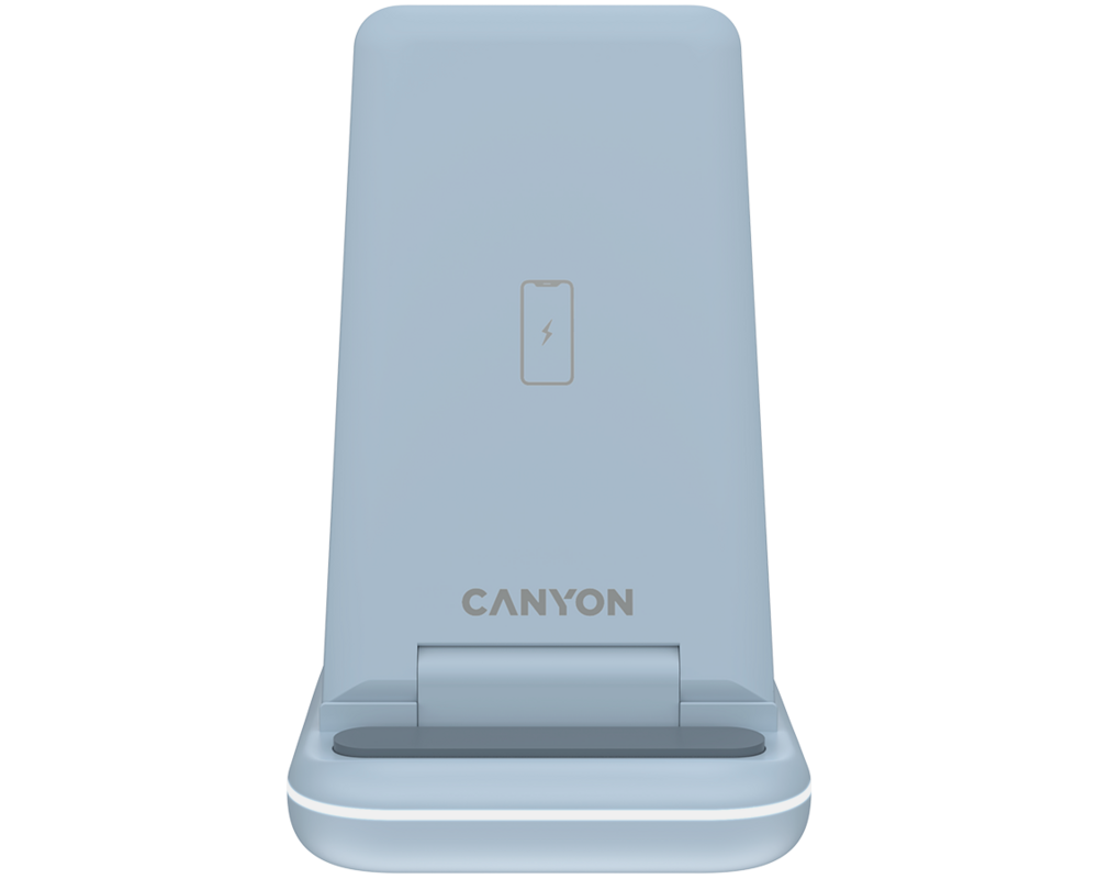 Зарядно CANYON wireless WS-304 15W 2in1 Blue 3