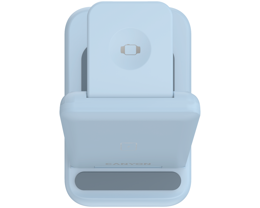 Зарядно CANYON wireless WS-304 15W 2in1 Blue 7